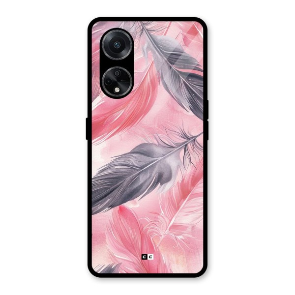 Lovely Feather Glass Back Case for Oppo F23