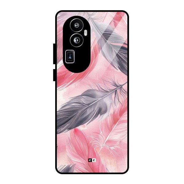 Lovely Feather Glass Back Case for Oppo Reno10 Pro Plus