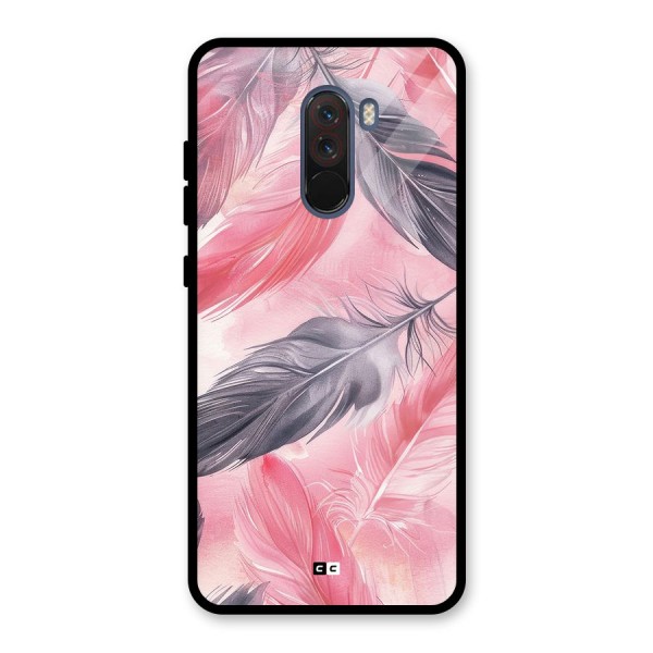 Lovely Feather Glass Back Case for Poco F1