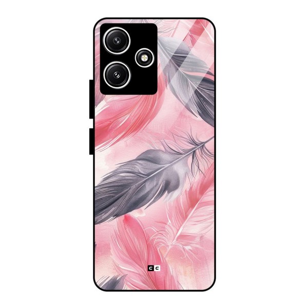 Lovely Feather Glass Back Case for Poco M6 Pro