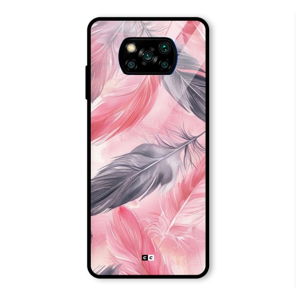 Lovely Feather Glass Back Case for Poco X3 Pro