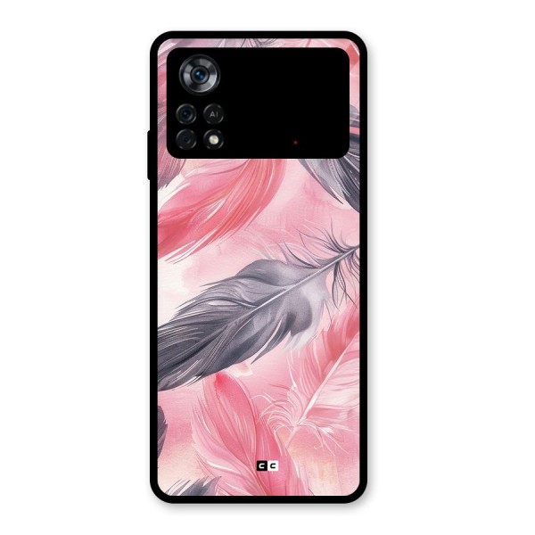 Lovely Feather Glass Back Case for Poco X4 Pro 5G