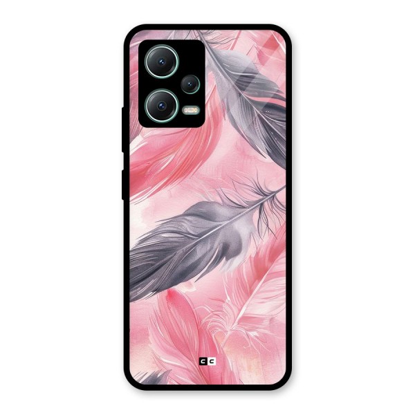 Lovely Feather Glass Back Case for Poco X5