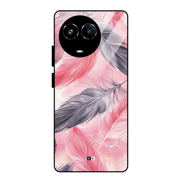 Lovely Feather Glass Back Case for Realme 11X