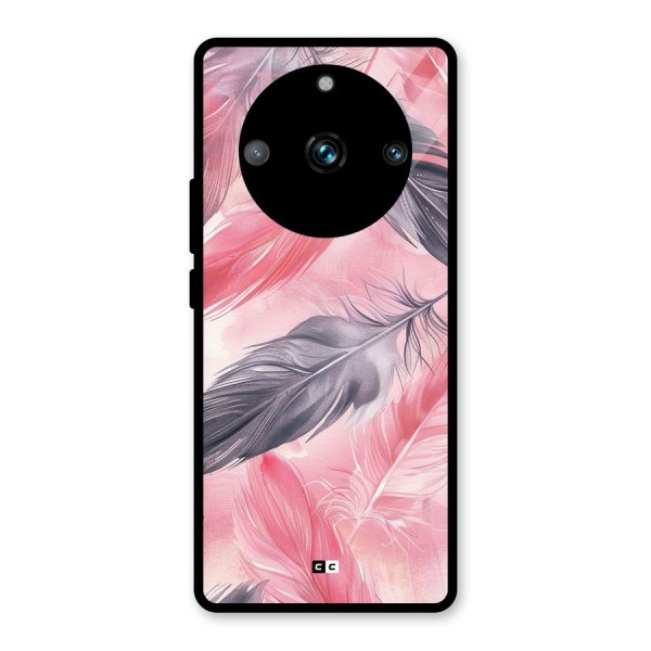 Lovely Feather Glass Back Case for Realme 11 Pro