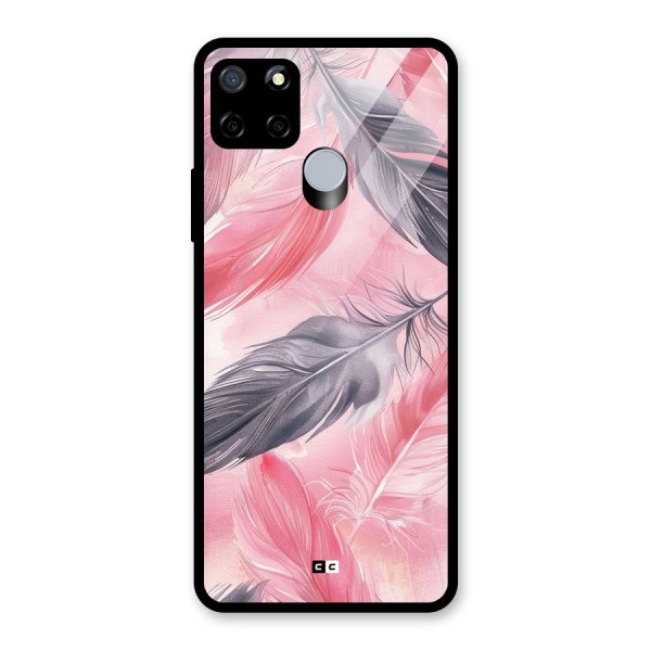 Lovely Feather Glass Back Case for Realme C15