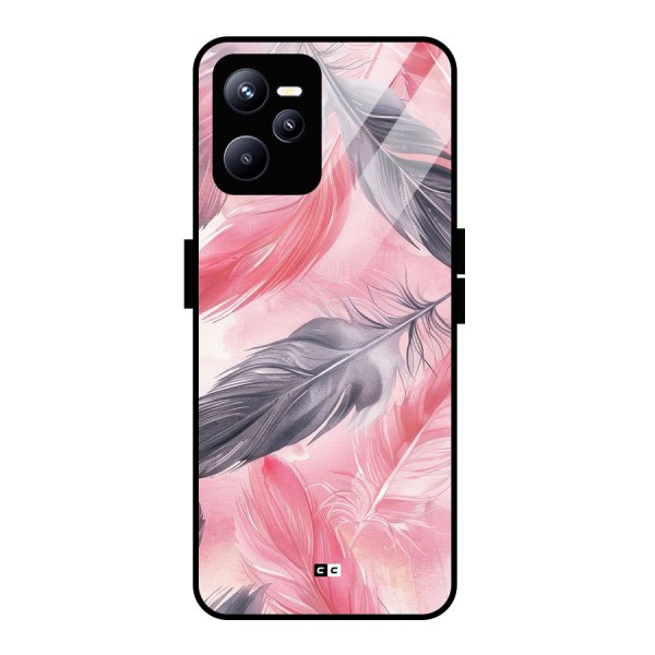 Lovely Feather Glass Back Case for Realme C35