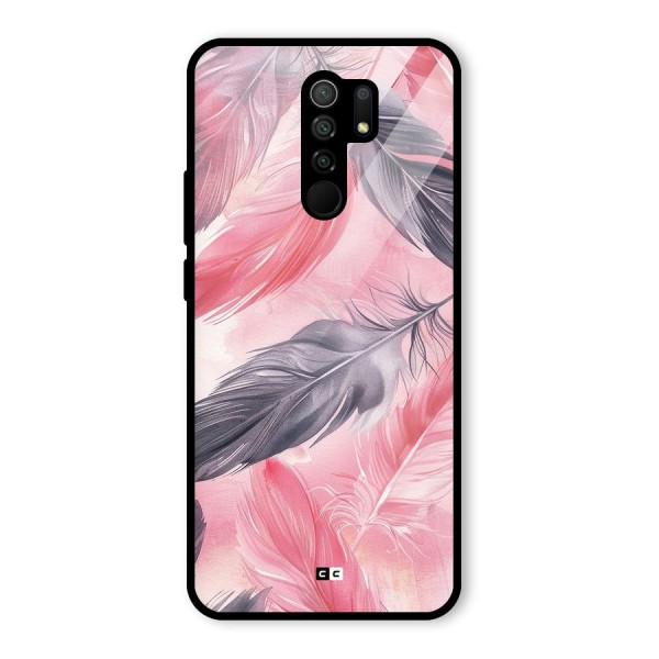 Lovely Feather Glass Back Case for Redmi 9 Prime