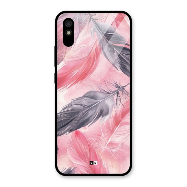 Lovely Feather Glass Back Case for Redmi 9i