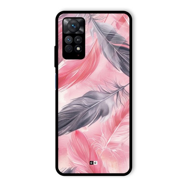 Lovely Feather Glass Back Case for Redmi Note 11 Pro