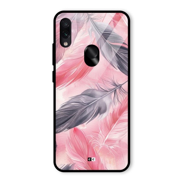 Lovely Feather Glass Back Case for Redmi Note 7