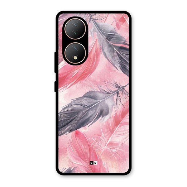 Lovely Feather Glass Back Case for Vivo T2