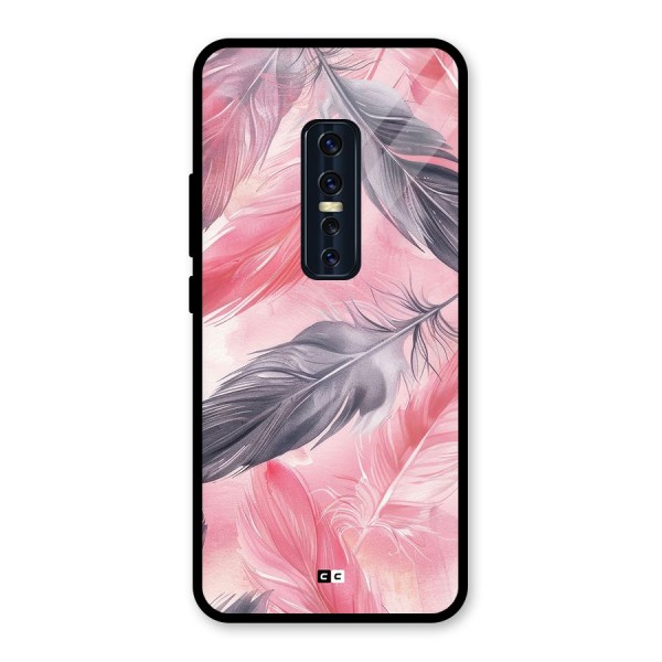 Lovely Feather Glass Back Case for Vivo V17 Pro