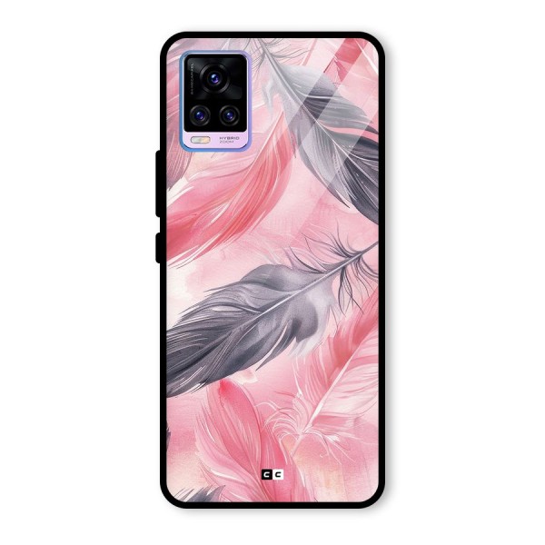 Lovely Feather Glass Back Case for Vivo V20 Pro