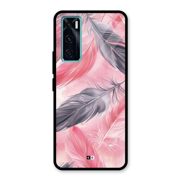 Lovely Feather Glass Back Case for Vivo V20 SE