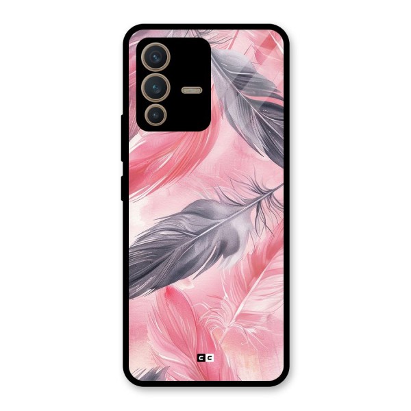 Lovely Feather Glass Back Case for Vivo V23 5G