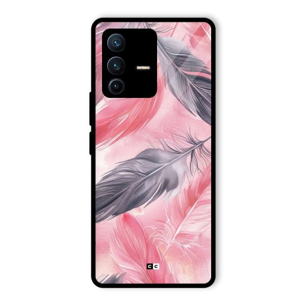 Lovely Feather Glass Back Case for Vivo V23 Pro