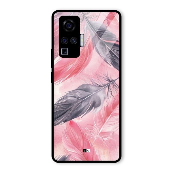 Lovely Feather Glass Back Case for Vivo X50 Pro