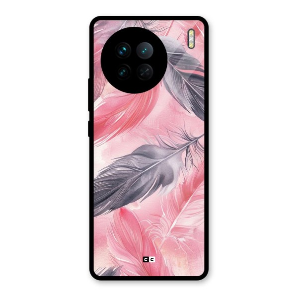 Lovely Feather Glass Back Case for Vivo X90