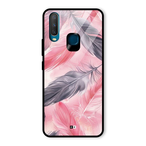 Lovely Feather Glass Back Case for Vivo Y12