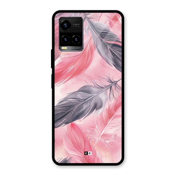 Lovely Feather Glass Back Case for Vivo Y21A