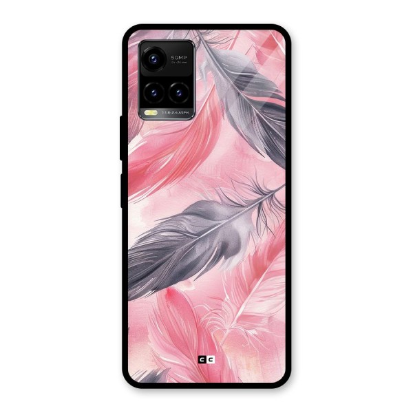 Lovely Feather Glass Back Case for Vivo Y21T