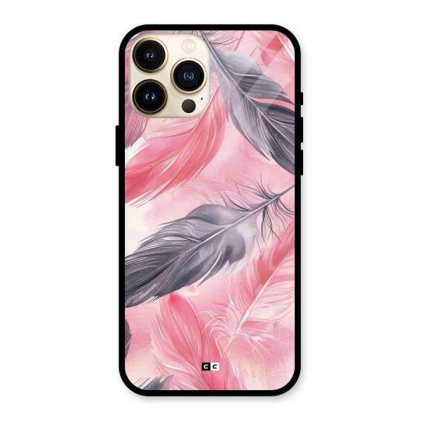 Lovely Feather Glass Back Case for iPhone 13 Pro Max