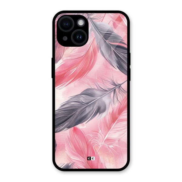 Lovely Feather Glass Back Case for iPhone 14