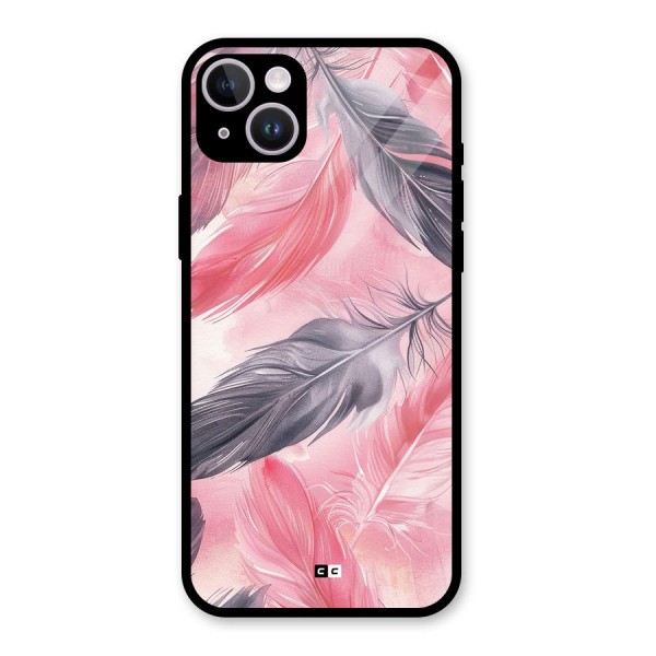 Lovely Feather Glass Back Case for iPhone 14 Plus