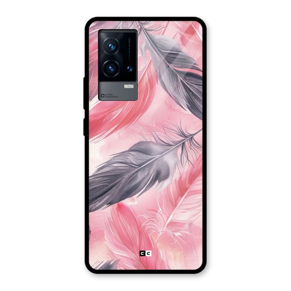 Lovely Feather Glass Back Case for iQOO 9 5G