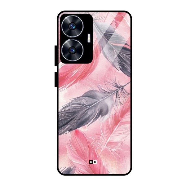 Lovely Feather Glass Back Case for realme C55