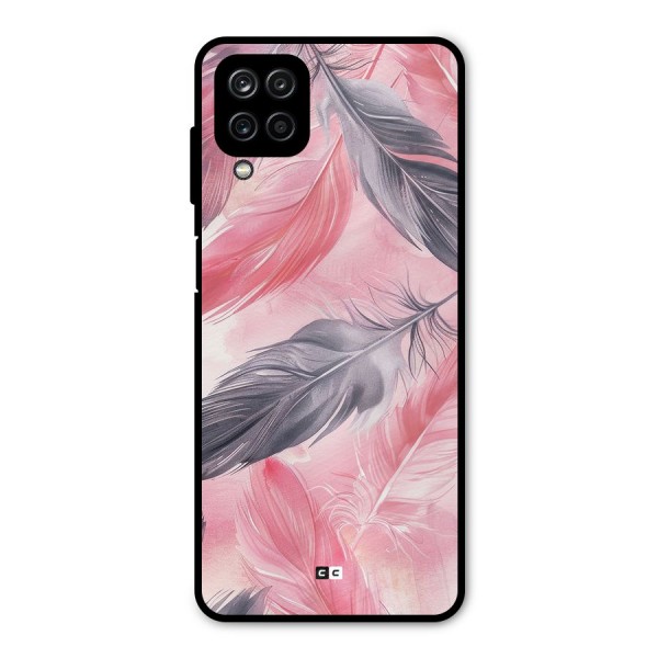 Lovely Feather Metal Back Case for Galaxy A12