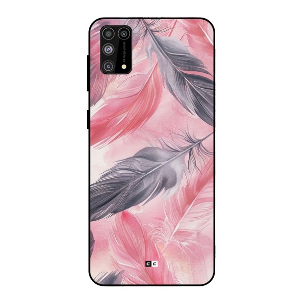 Lovely Feather Metal Back Case for Galaxy F41