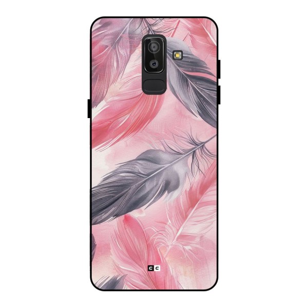 Lovely Feather Metal Back Case for Galaxy J8