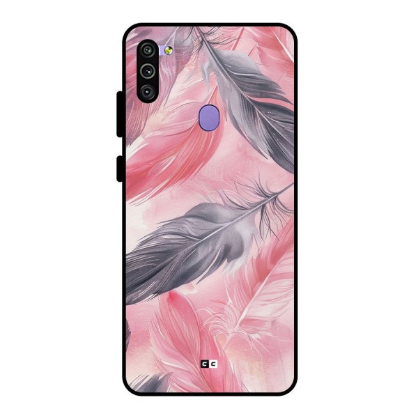 Lovely Feather Metal Back Case for Galaxy M11