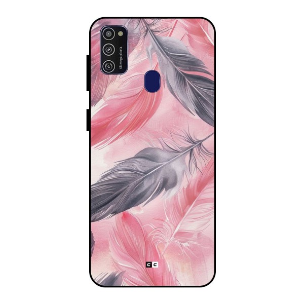 Lovely Feather Metal Back Case for Galaxy M21