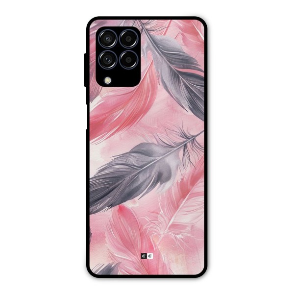 Lovely Feather Metal Back Case for Galaxy M53 5G