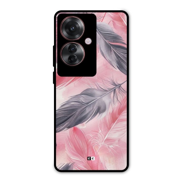 Lovely Feather Metal Back Case for Oppo F25 Pro