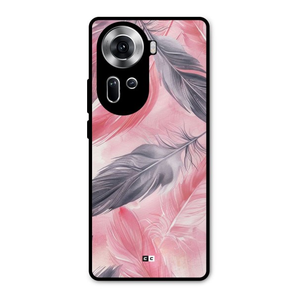 Lovely Feather Metal Back Case for Oppo Reno11 5G