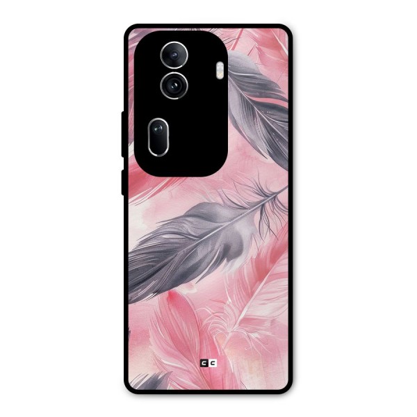 Lovely Feather Metal Back Case for Oppo Reno11 Pro 5G