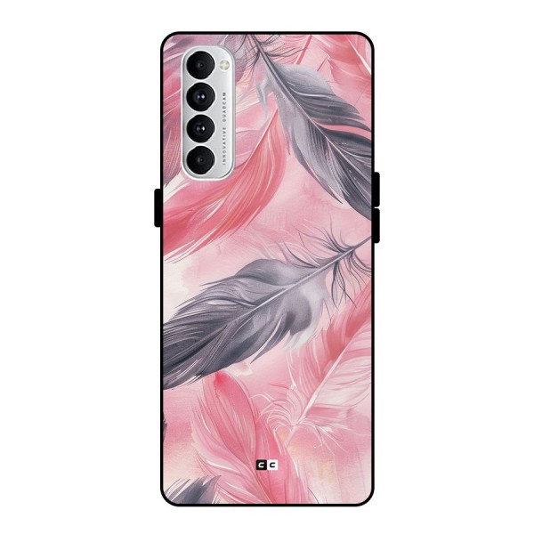 Lovely Feather Metal Back Case for Oppo Reno4 Pro