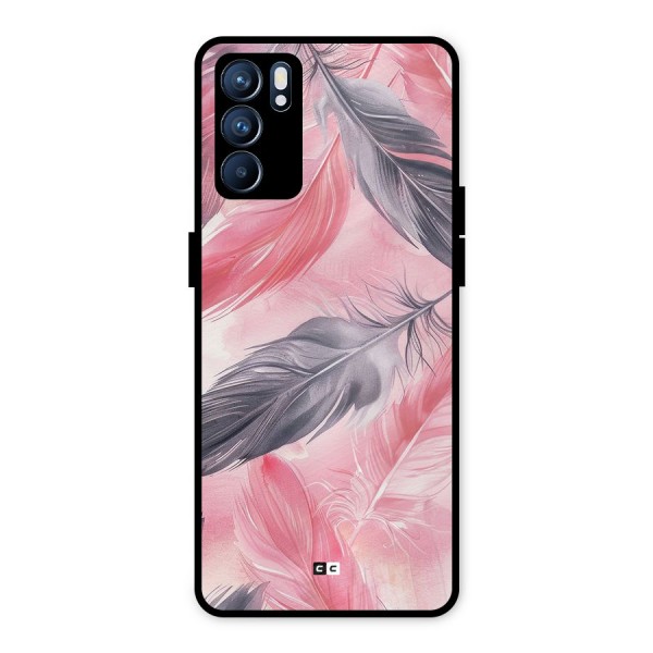 Lovely Feather Metal Back Case for Oppo Reno6 5G