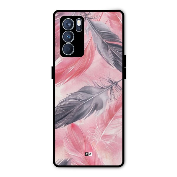 Lovely Feather Metal Back Case for Oppo Reno6 Pro 5G