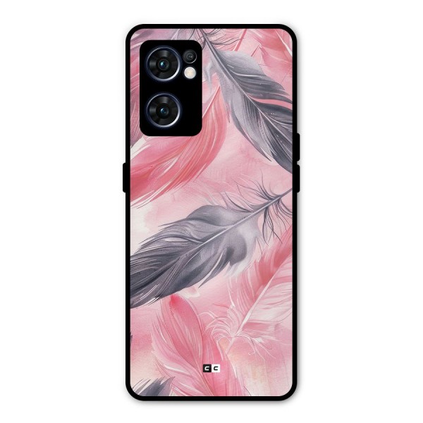 Lovely Feather Metal Back Case for Oppo Reno7 5G