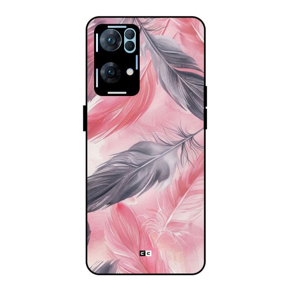 Lovely Feather Metal Back Case for Oppo Reno7 Pro 5G