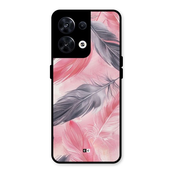 Lovely Feather Metal Back Case for Oppo Reno8 5G