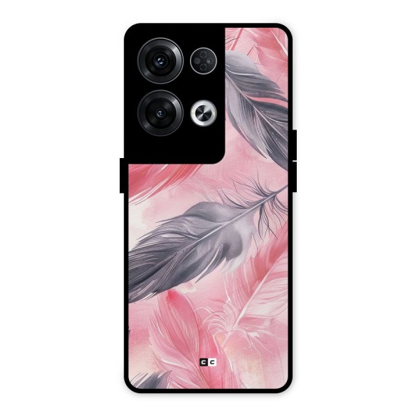 Lovely Feather Metal Back Case for Oppo Reno8 Pro 5G