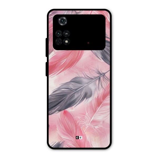 Lovely Feather Metal Back Case for Poco M4 Pro 4G