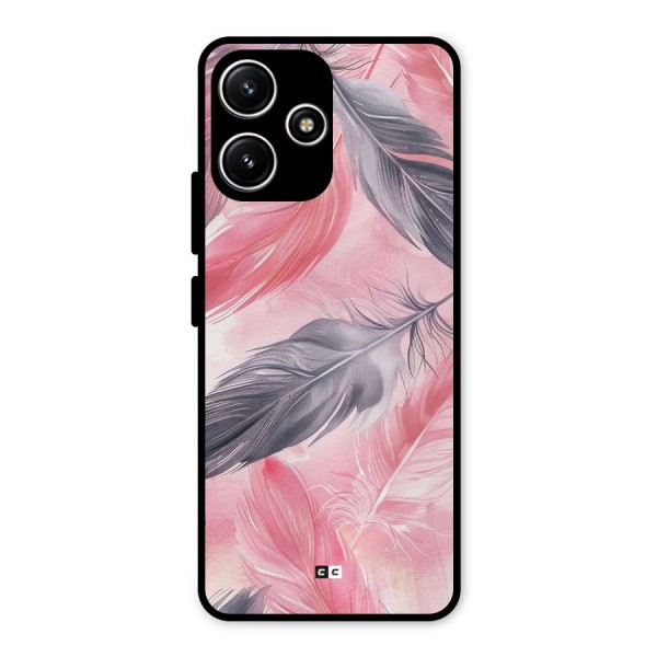 Lovely Feather Metal Back Case for Poco M6 Pro