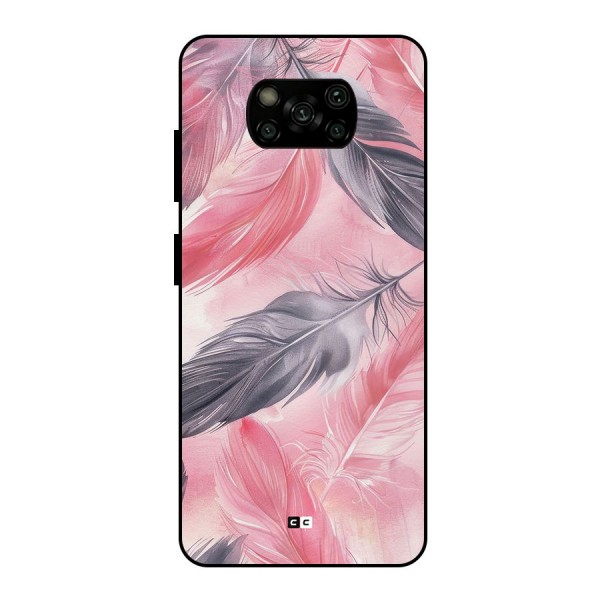 Lovely Feather Metal Back Case for Poco X3